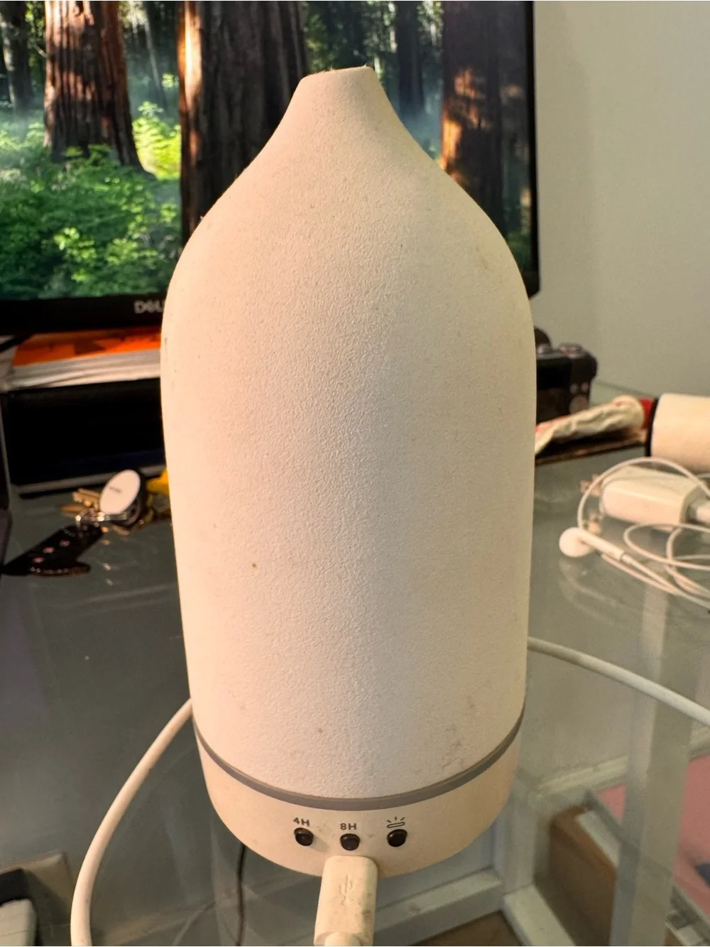Vitruvi stone diffuser in white gently used - small marks pictured